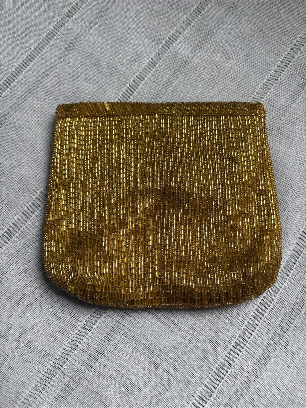 Tiffany Vintage Gold Beaded Lotus Flower Evening Clutch